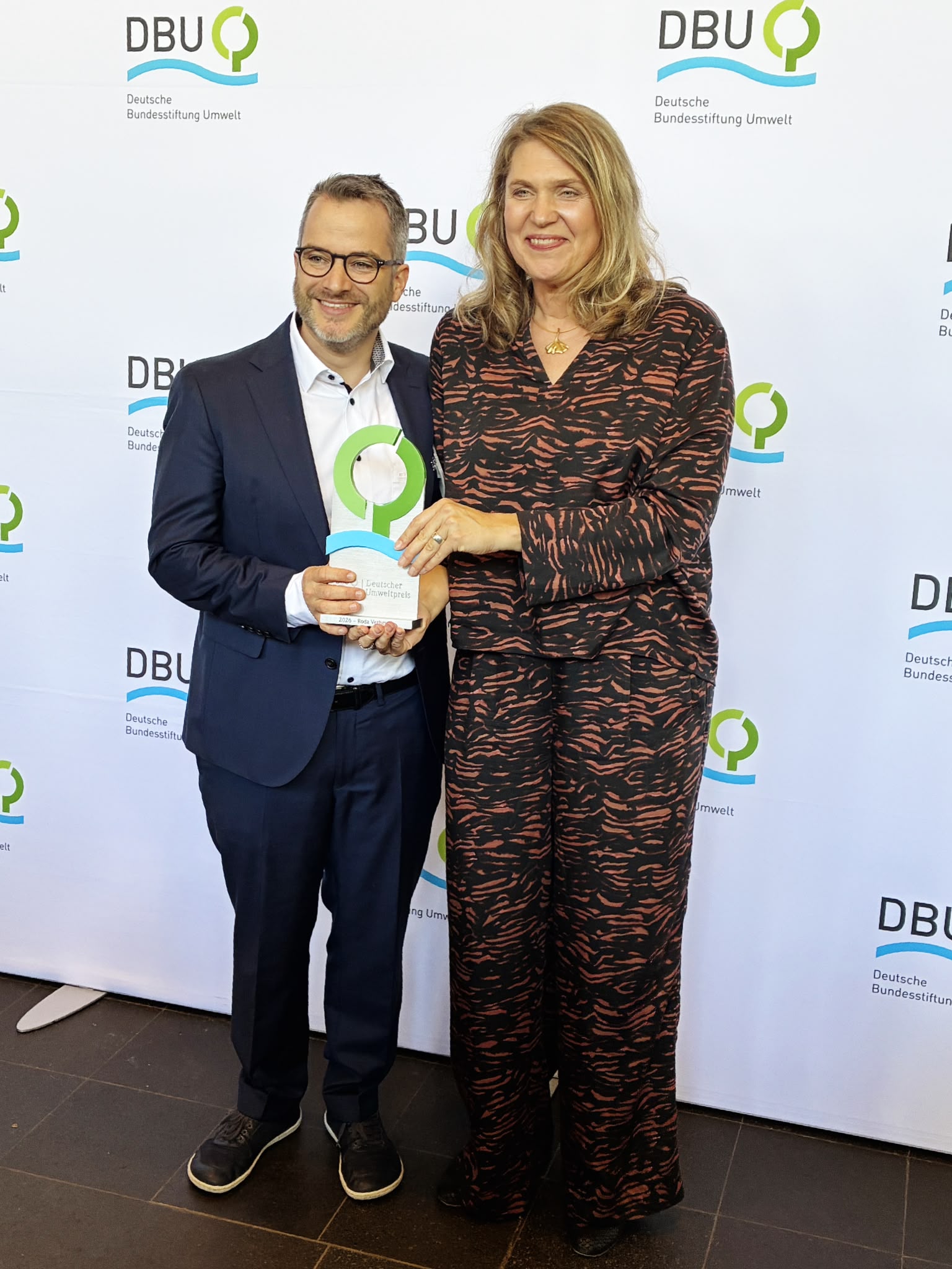 Dr. Roda Verheyen und PtP-Geschäftsführer Markus Raschke am Rande der Preisverleihung des DBU-Umweltpreises